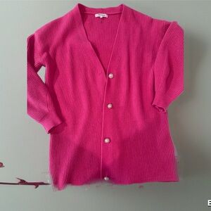 Miracle Vibrant Pink Long Cardigan Sweater